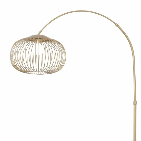 LÁMPARA DE PIE ARCO ACERO PINTADO DORADO E27 ARVEN 2