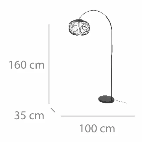 LÁMPARA DE PIE ARCO ACERO PINTADO DORADO E27 ARVEN