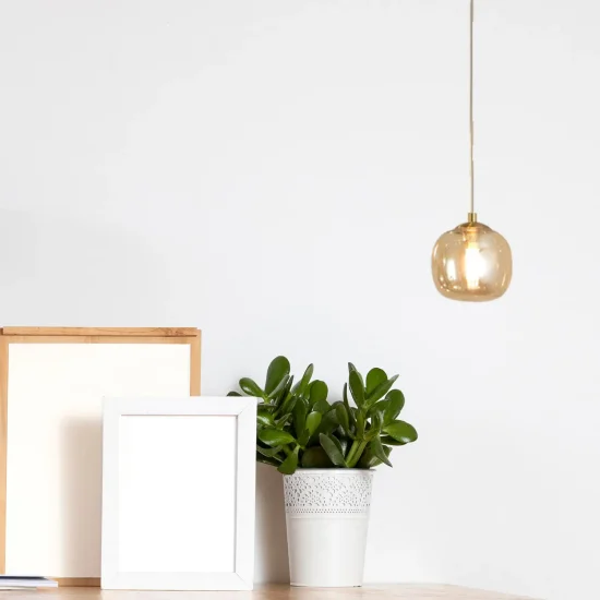 LÁMPARA DE TECHO 1 LUZ TULIPA ÁMBAR Ø10CM G9 NICOLETTA