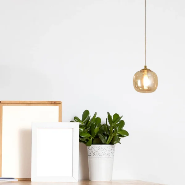 LÁMPARA DE TECHO 1 LUZ TULIPA ÁMBAR Ø10CM G9 NICOLETTA