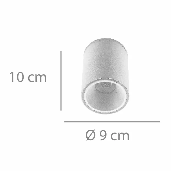 FOCO DE SUPERFICIE CILINDRICO LED 14W 4000K Ø9CM NEGRO