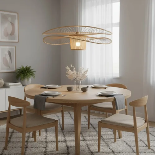 LÁMPARA DE TECHO EN MADERA Ø60CM E27 PORTOBELO