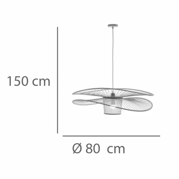 LÁMPARA DE TECHO EN MADERA Ø80CM E27 NUKU