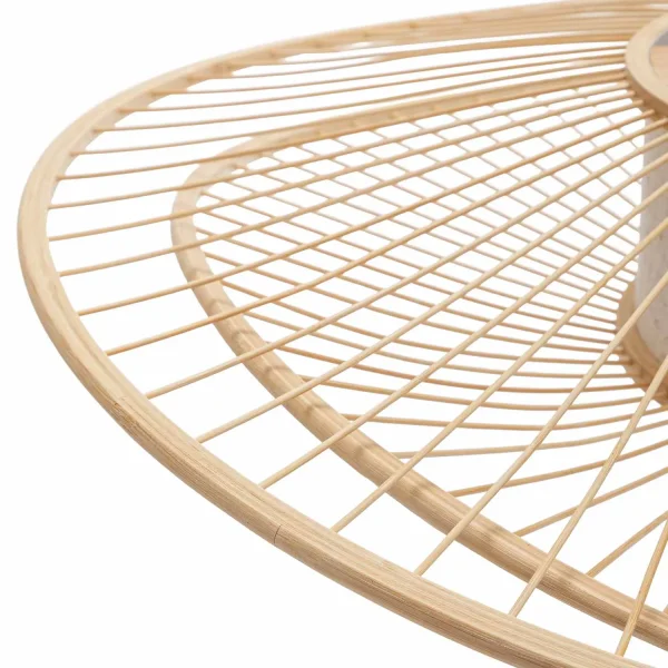 LÁMPARA DE TECHO EN MADERA Y TELA Ø70CM E27 MALAI
