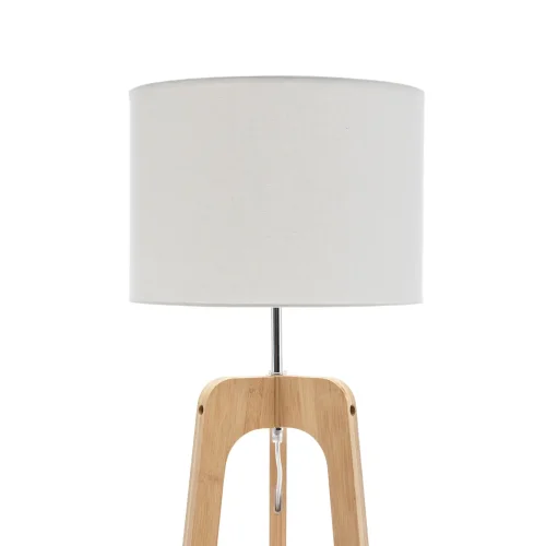 LÁMPARA DE PIE EN MADERA Y TELA Ø40CM E27 HAGEN