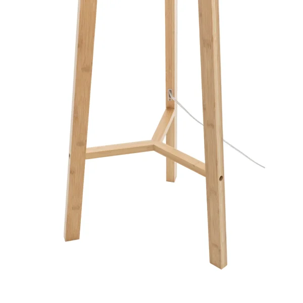 LÁMPARA DE PIE EN MADERA Y TELA Ø40CM E27 HAGEN