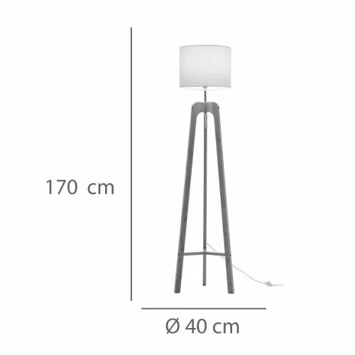 LÁMPARA DE PIE EN MADERA Y TELA Ø40CM E27 HAGEN