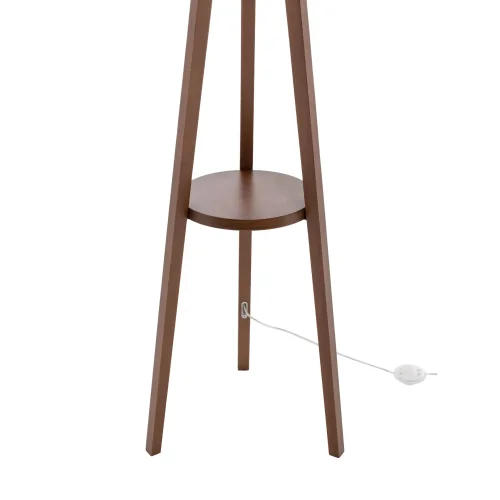 LÁMPARA DE PIE EN MADERA DE CAOBA Y TELA Ø46CM E27 HAGEN