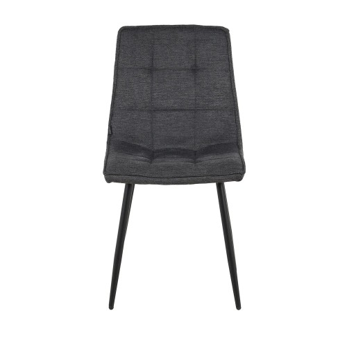SILLA DE COMEDOR TAPIZADO GRIS MARENGO PATAS NEGRAS TULUM