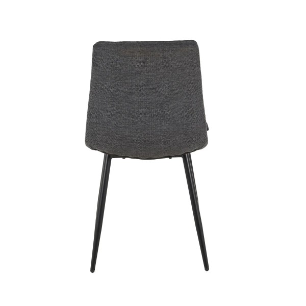 SILLA DE COMEDOR TAPIZADO GRIS MARENGO PATAS NEGRAS TULUM
