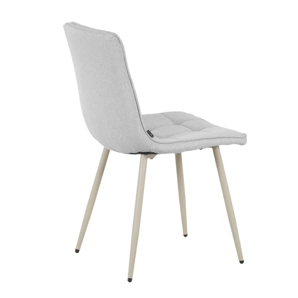 SILLA DE COMEDOR TAPIZADO GRIS CLARO PATAS BEIGE TULUM