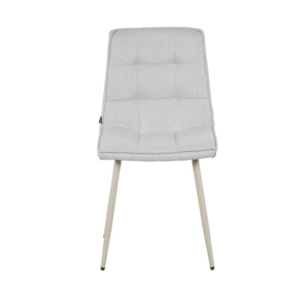 SILLA DE COMEDOR TAPIZADO GRIS CLARO PATAS BEIGE TULUM