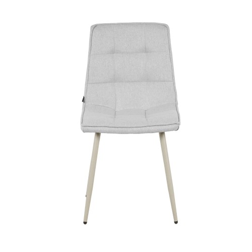 SILLA DE COMEDOR TAPIZADO GRIS CLARO PATAS BEIGE TULUM