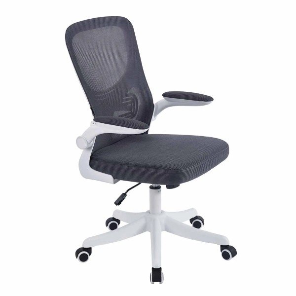 SILLA DE ESCRITORIO CON RUEDAS GRIS Y BLANCA AVENTURINA