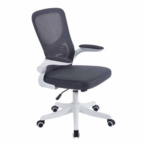 SILLA DE ESCRITORIO CON RUEDAS GRIS Y BLANCA AVENTURINA