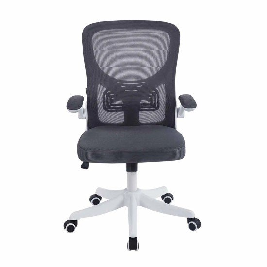 SILLA DE ESCRITORIO CON RUEDAS GRIS Y BLANCA AVENTURINA