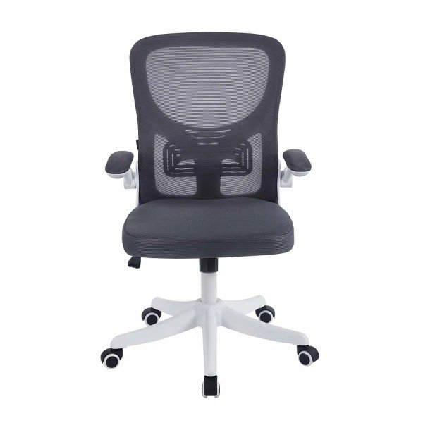 SILLA DE ESCRITORIO CON RUEDAS GRIS Y BLANCA AVENTURINA