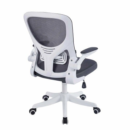 SILLA DE ESCRITORIO CON RUEDAS GRIS Y BLANCA AVENTURINA