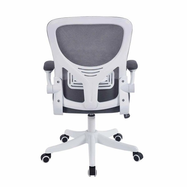 SILLA DE ESCRITORIO CON RUEDAS GRIS Y BLANCA AVENTURINA