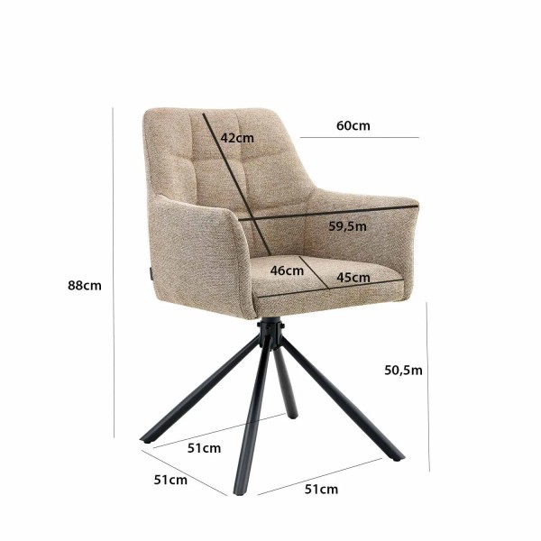 SILLÓN GIRATORIO TAPIZADO COFFEE FABRIZIO