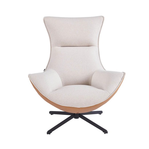 SILLÓN TAPIZADO TEXTIL ARENA/ PU MARRÓN LOIRA