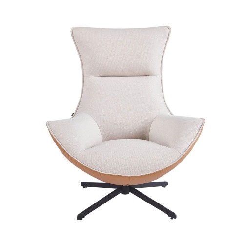 SILLÓN TAPIZADO TEXTIL ARENA/ PU MARRÓN LOIRA