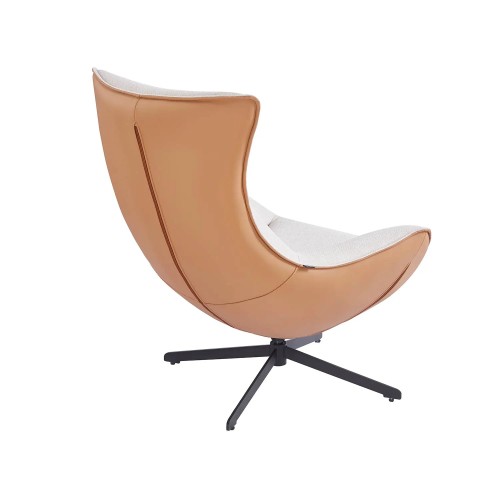 SILLÓN TAPIZADO TEXTIL ARENA/ PU MARRÓN LOIRA