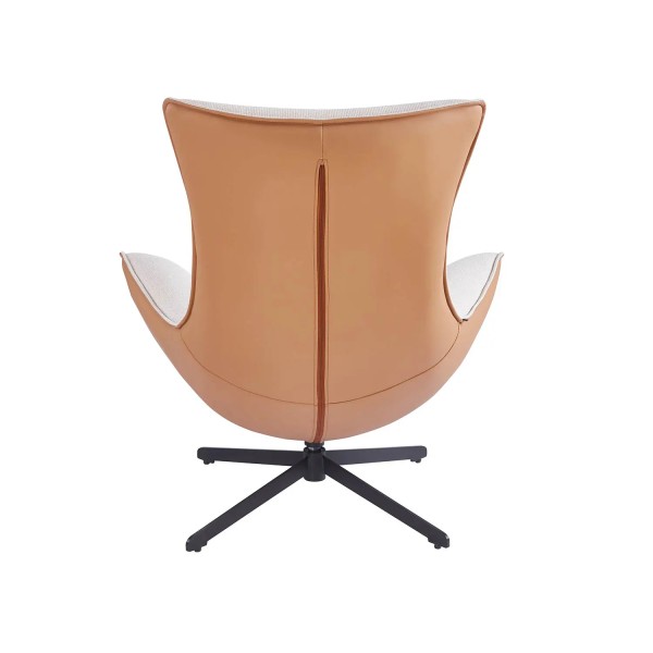 SILLÓN TAPIZADO TEXTIL ARENA/ PU MARRÓN LOIRA