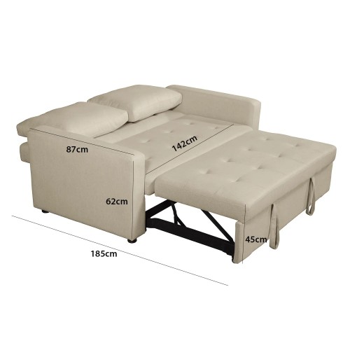 SOFÁ CAMA EN TAPIZADO ARENA TOKIO