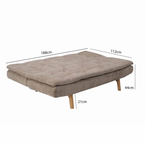 SOFÁ CAMA EN TAPIZADO TEXTIL ARENA VELMA