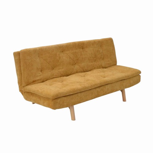 SOFÁ CAMA EN TAPIZADO TEXTIL MOSTAZA VELMA