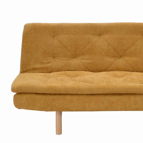 SOFÁ CAMA EN TAPIZADO TEXTIL MOSTAZA VELMA