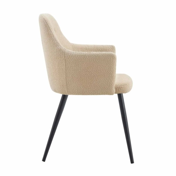 SILLÓN GUNNAR TEXTIL ARENA PATAS NEGRAS