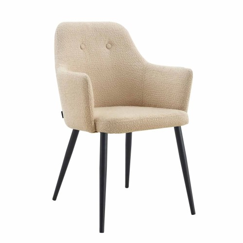 SILLÓN GUNNAR TEXTIL ARENA PATAS NEGRAS