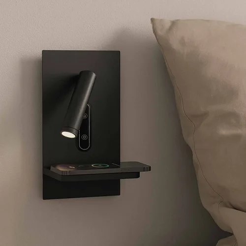 APLIQUE LED 10W 3000-6000K TÁCTIL NEGRO CARGA INALÁMBRICA MILO