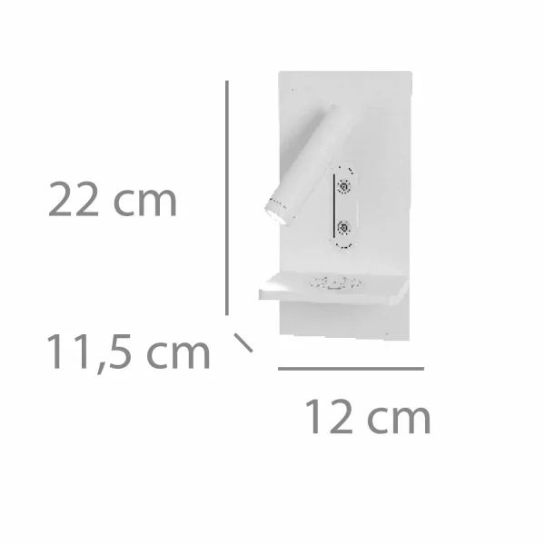 APLIQUE LED 10W 3000-6000K TÁCTIL NEGRO CARGA INALÁMBRICA MILO