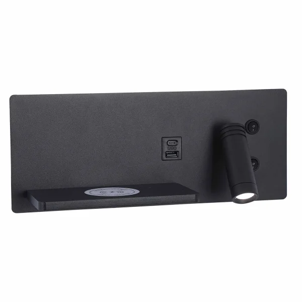 APLIQUE LED 8W 3000-6000K TÁCTIL NEGRO CARGA INALÁMBRICA ZEKO