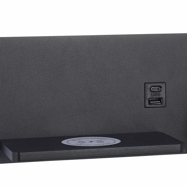 APLIQUE LED 8W 3000-6000K TÁCTIL NEGRO CARGA INALÁMBRICA ZEKO