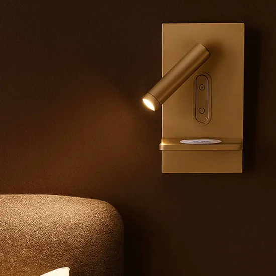 APLIQUE LED 10W 3000-6000K TÁCTIL DORADO CARGA INALÁMBRICA MILO