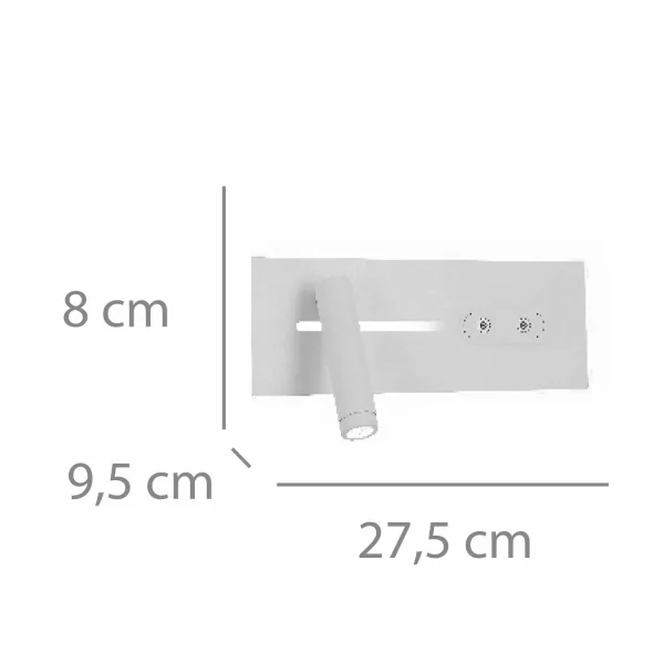 APLIQUE LED 10W REGULABLE TÁCTIL BLANCO 27,5CM SAEL
