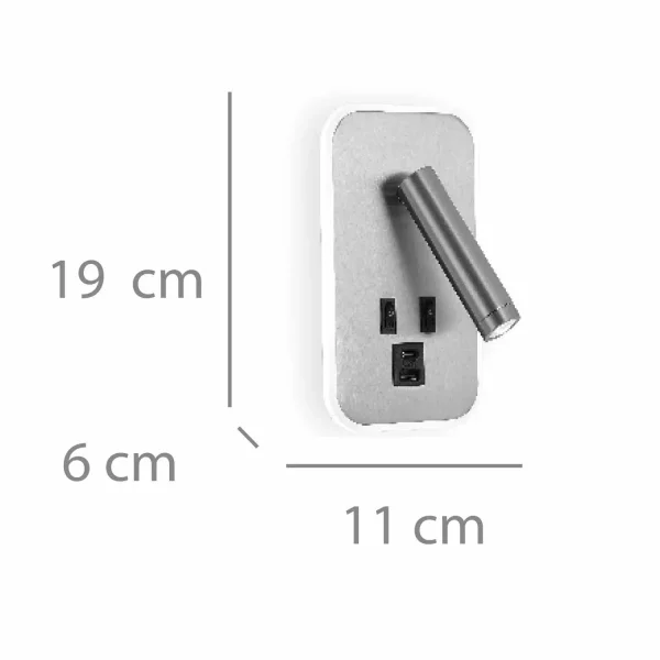 APLIQUE DE PARED LED 10W 3000-6000K USB BLANCO ORBIA