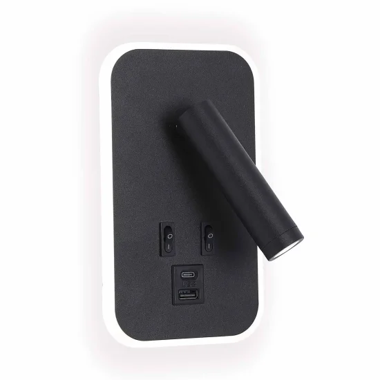 APLIQUE DE PARED LED 10W 3000-6000K USB NEGRO ORBIA 2