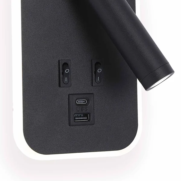 APLIQUE DE PARED LED 10W 3000-6000K USB NEGRO ORBIA