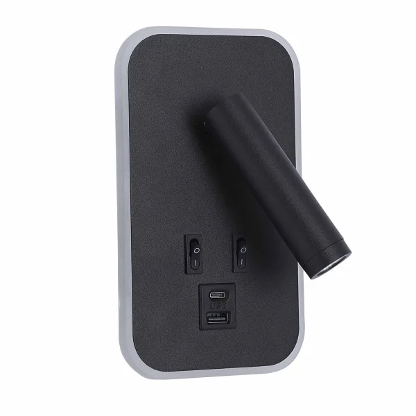 APLIQUE DE PARED LED 10W 3000-6000K USB NEGRO ORBIA