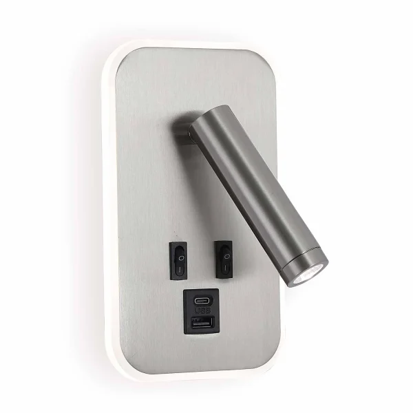 APLIQUE DE PARED LED 10W 3000-6000K USB NÍQUEL ORBIA