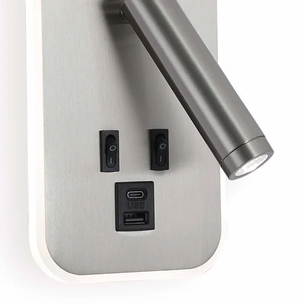 APLIQUE DE PARED LED 10W 3000-6000K USB NÍQUEL ORBIA