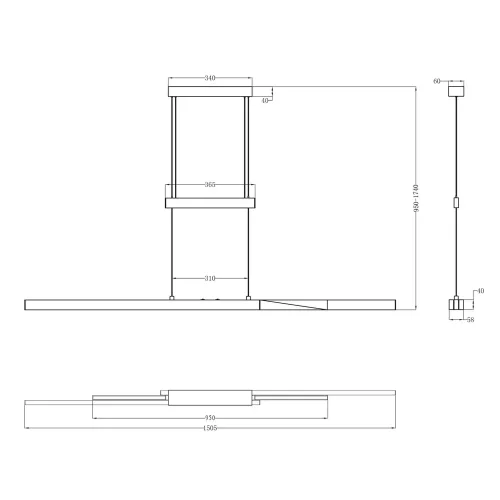 LÁMPARA DE TECHO LED 45W 2700K-5000K NEGRO LUNOR