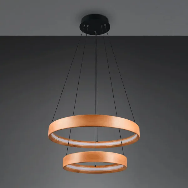 LÁMPARA DE TECHO LED 37W 3000K MADERA NATURAL SOLAN