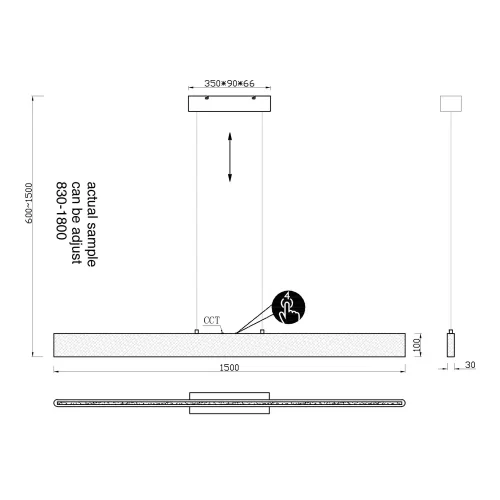 LÁMPARA DE TECHO LED 35W 2700-6000K MADERA NATURAL SVEN