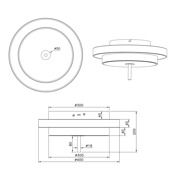PLAFÓN LED 34,5W REGULABLE 2300-3000-4000K GRIS CÁLIDO ELIX